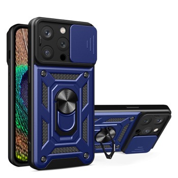Zadný kryt Hybrid Armor Camshield pre iPhone 13 - modrý