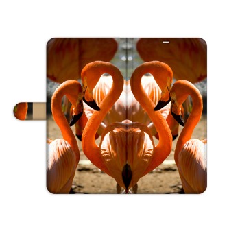Puzdro typu kniha pre iPhone 13 Pro Max - Flamingos