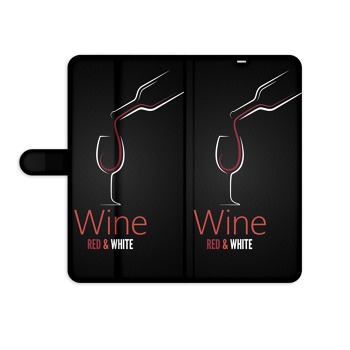 Knižný obal pre OnePlus 6 - Červené a biele víno
